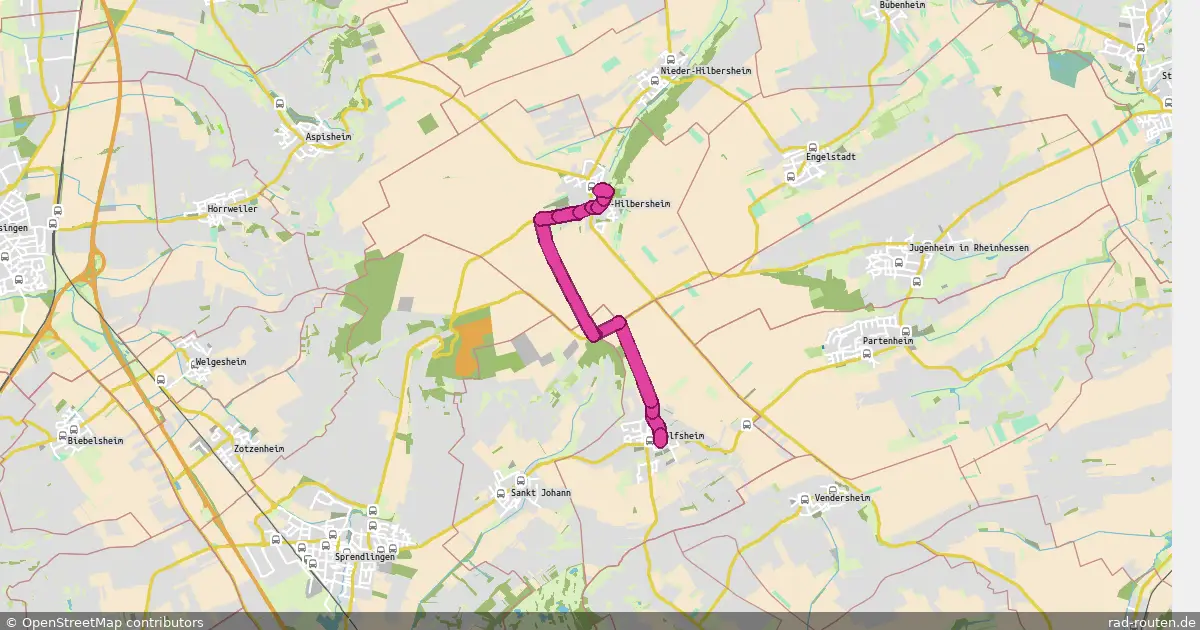 Radroute Wolfsheim – Ober-Hilbersheim – Fernradroute auf Rad-Routen.de