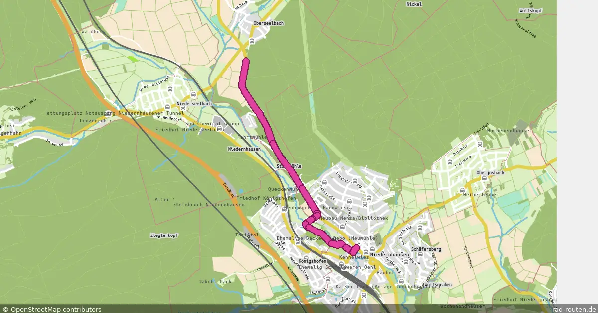 Radroute Niedernhausen – Oberseelbach – Fernradroute auf Rad-Routen.de