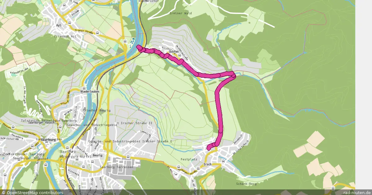 Radroute Irsch – Ockfen – Fernradroute auf Rad-Routen.de