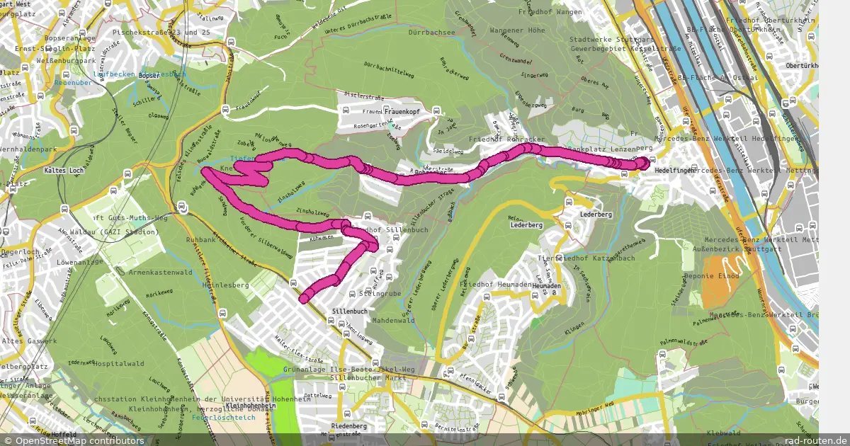 Radroute Stuttgart – Stuttgart – Fernradroute auf Rad-Routen.de