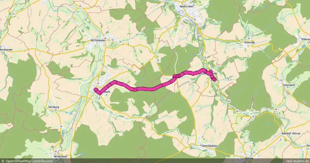 Radroute Neukirchen – Schrecksbach – Fernradroute auf Rad-Routen.de