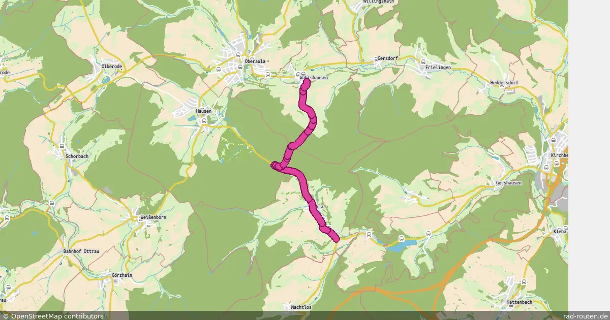 Radroute Oberaula – Oberaula – Fernradroute auf Rad-Routen.de