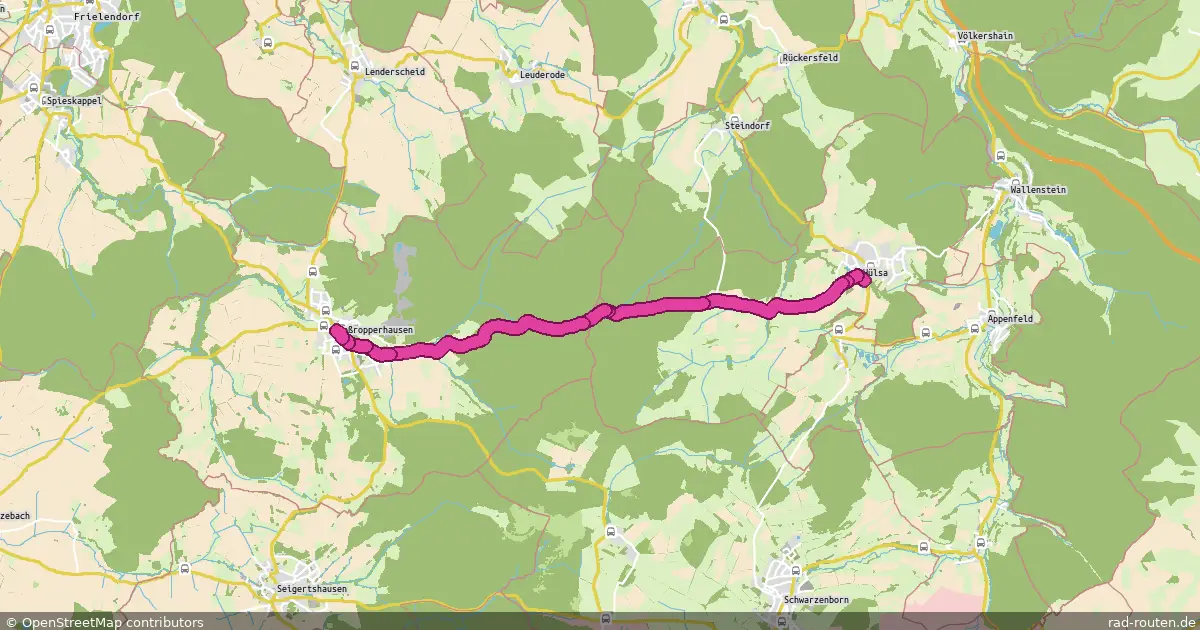 Radroute Homberg (Efze) – Frielendorf – Fernradroute auf Rad-Routen.de