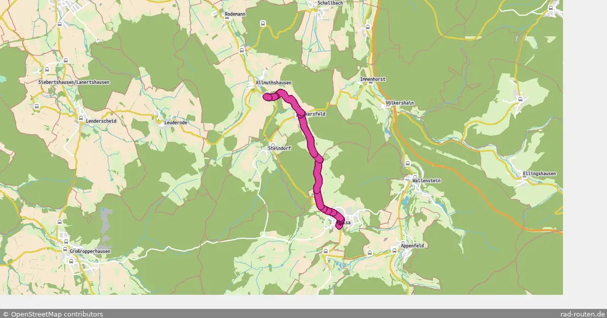 Radroute Homberg (Efze) – Homberg (Efze) – Fernradroute auf Rad-Routen.de