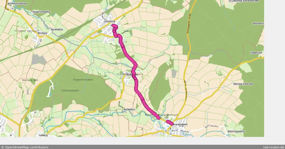 Radroute Frielendorf – Frielendorf – Fernradroute auf Rad-Routen.de
