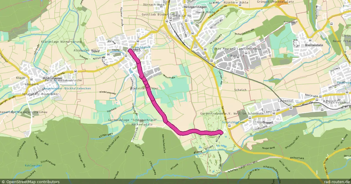 Radroute Holzgerlingen – Altdorf – Fernradroute auf Rad-Routen.de
