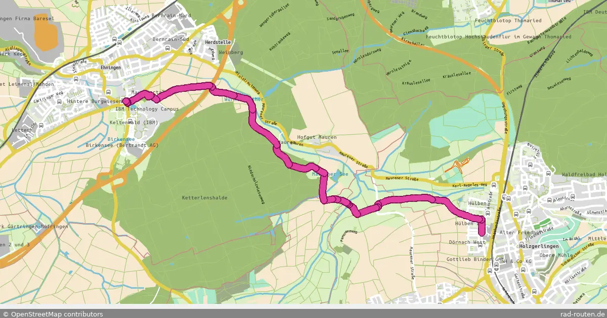 Radroute Holzgerlingen – Ehningen – Fernradroute auf Rad-Routen.de