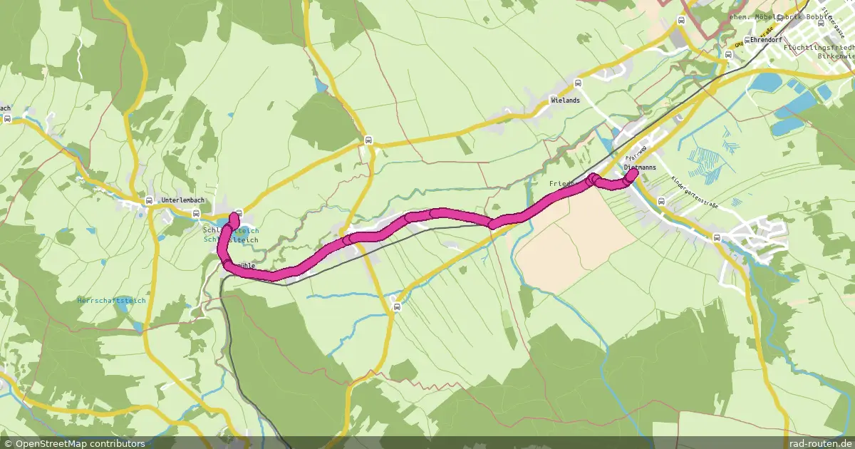 Radroute Großdietmanns – Großdietmanns – Fernradroute auf Rad-Routen.de