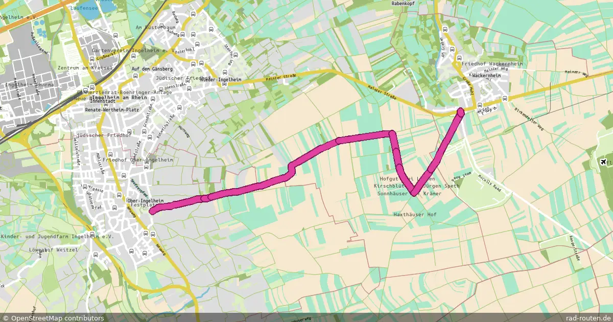 Radroute Ingelheim – Wackernheim – Fernradroute auf Rad-Routen.de