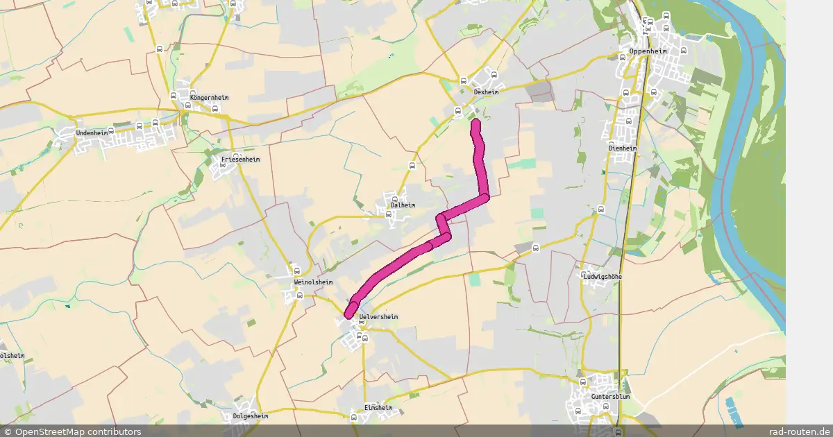Radroute Dexheim – Uelversheim – Fernradroute auf Rad-Routen.de