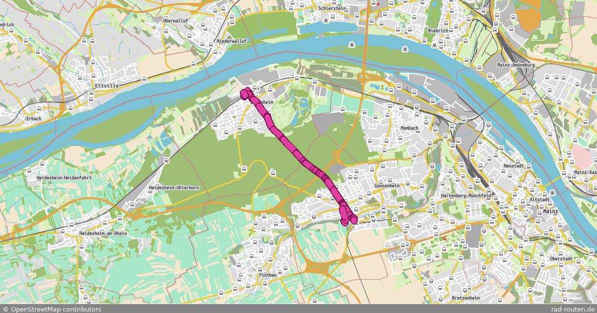Radroute Budenheim – Gonsenheim – Fernradroute auf Rad-Routen.de