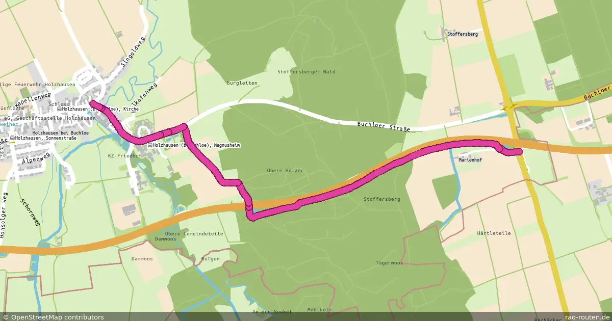 Radroute Holzhausen – Kreisstraße LL 2 – Fernradroute auf Rad-Routen.de