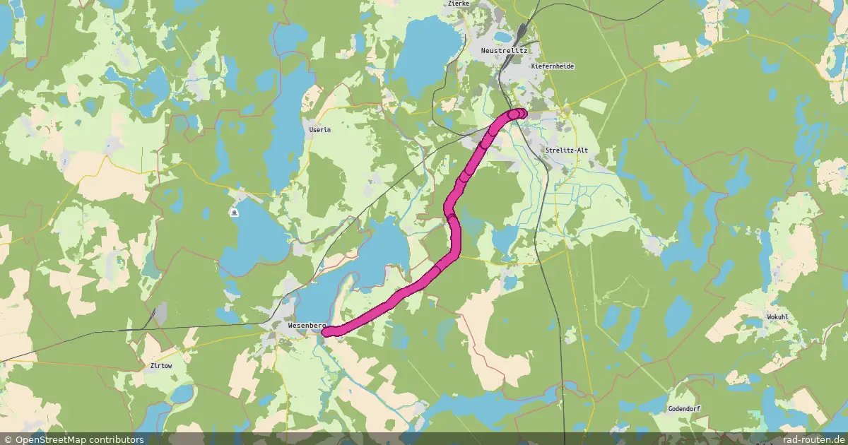 Radroute Neustrelitz – Wesenberg – Fernradroute auf Rad-Routen.de