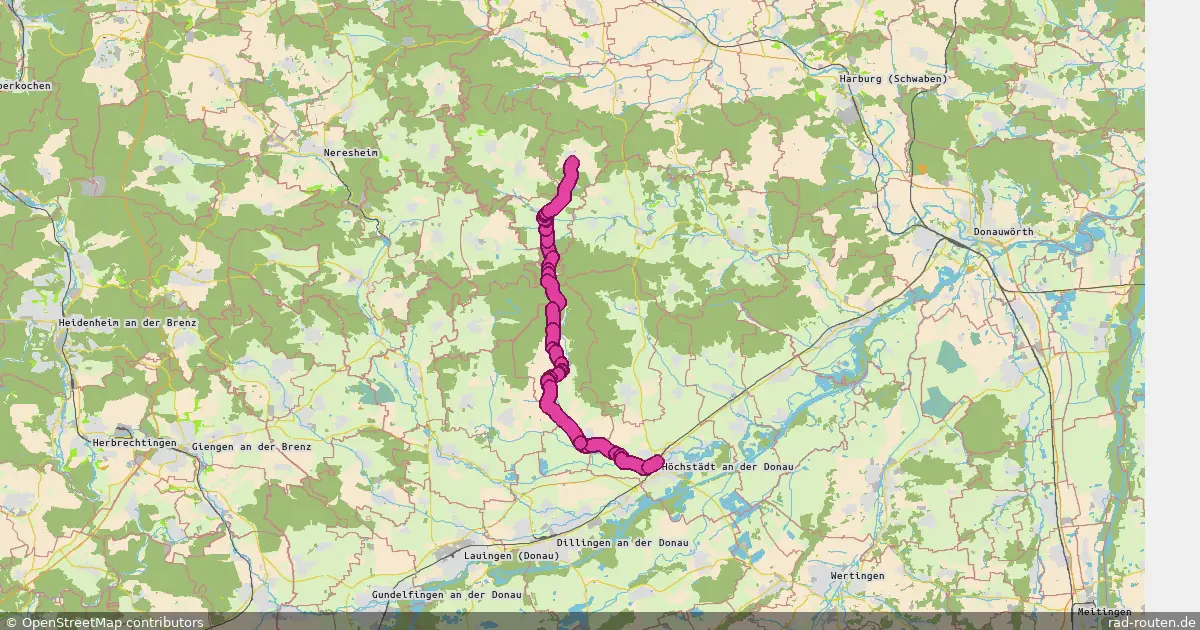 Radroute Amerdingen – Amerdingen – Fernradroute auf Rad-Routen.de