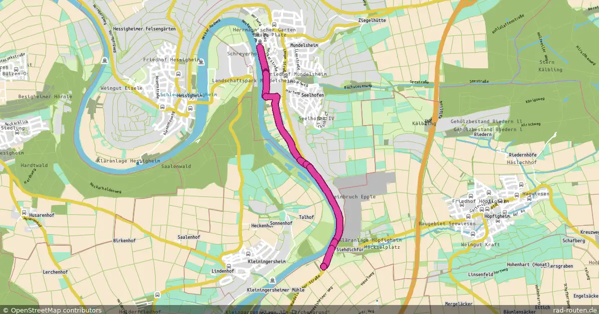 Radroute Mundelsheim – Pleidelsheim – Fernradroute auf Rad-Routen.de