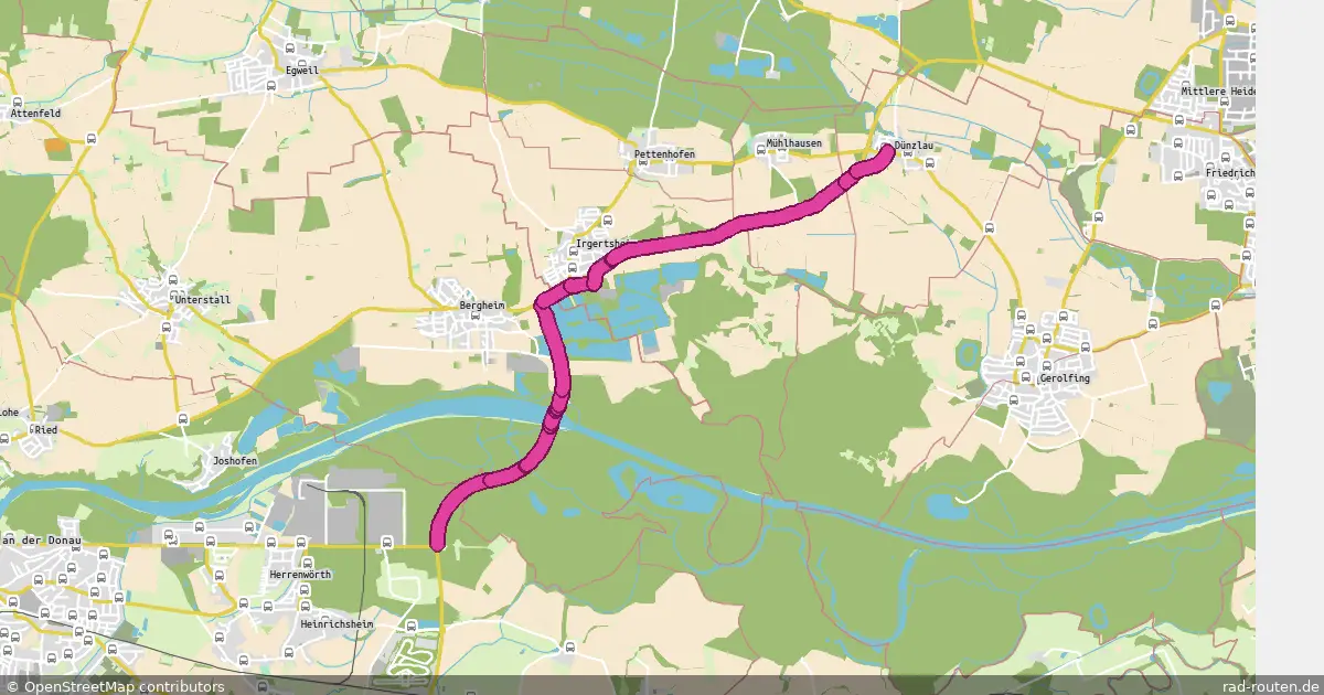 Radroute Bergheim – Ingolstadt – Fernradroute auf Rad-Routen.de