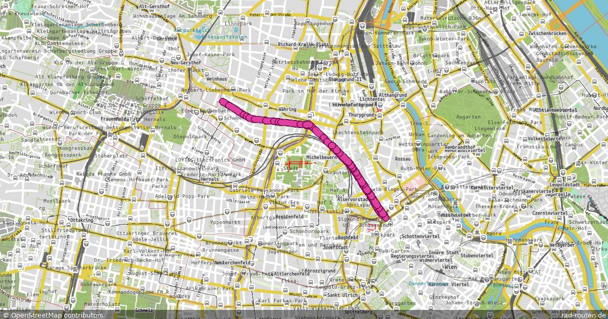 Radroute KG Währing – KG Währing – Fernradroute auf Rad-Routen.de