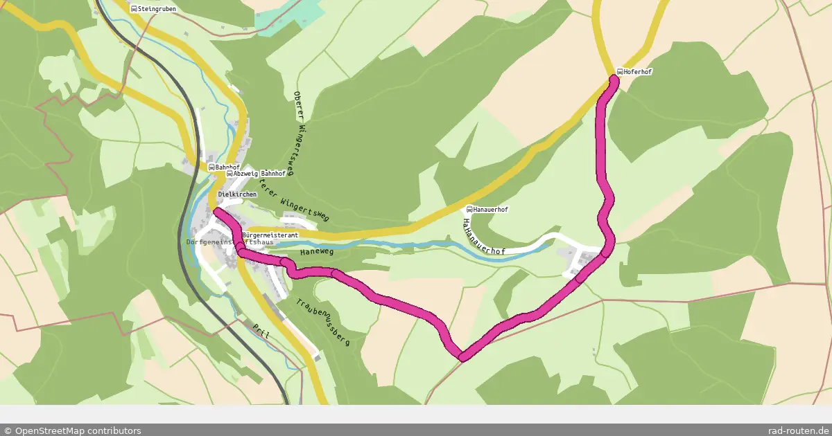 Radroute Dielkirchen – Dielkirchen – Fernradroute auf Rad-Routen.de
