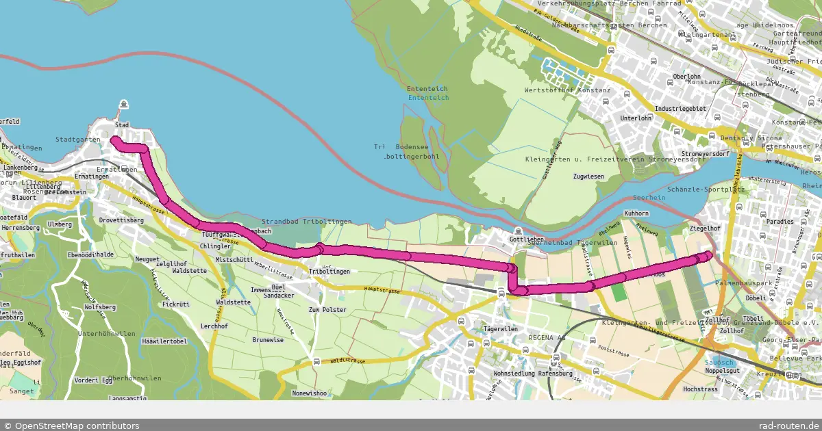 Radroute Tägerwilen – Ermatingen – Fernradroute auf Rad-Routen.de