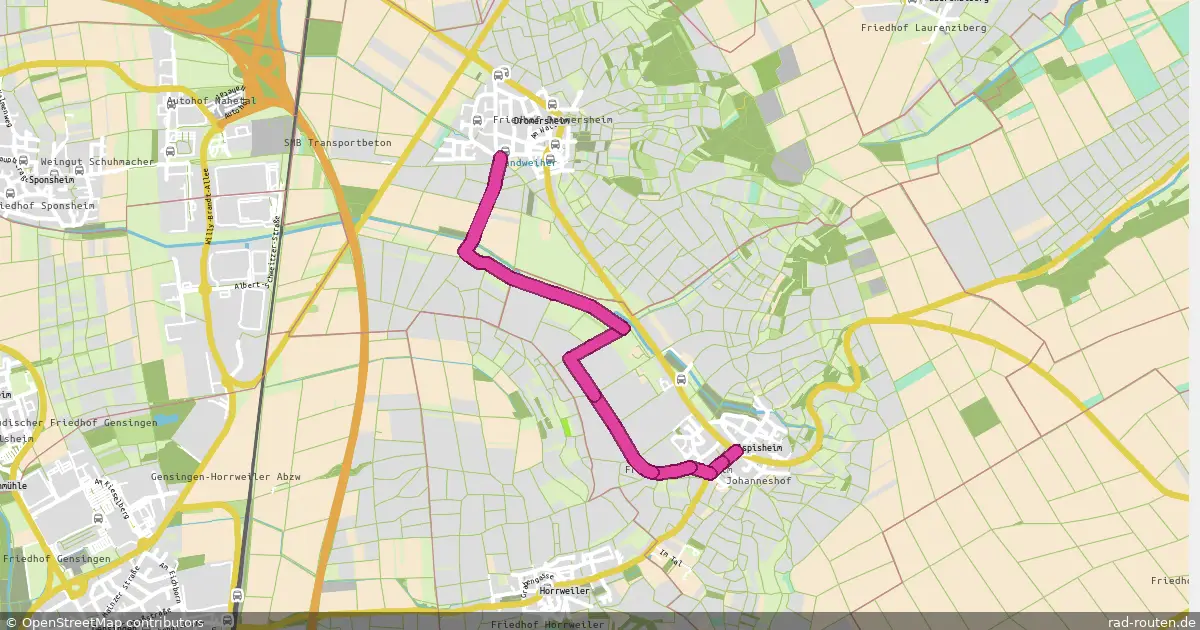 Radroute Dromersheim – Aspisheim – Fernradroute auf Rad-Routen.de