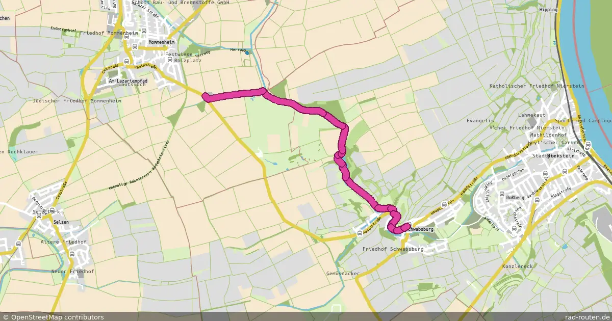 Radroute Nierstein – Mommenheim – Fernradroute auf Rad-Routen.de