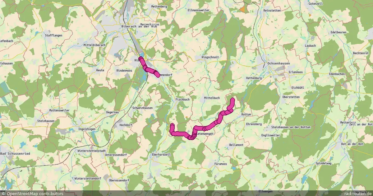 Radroute Biberach an der Riß – Steinhausen an der Rottum