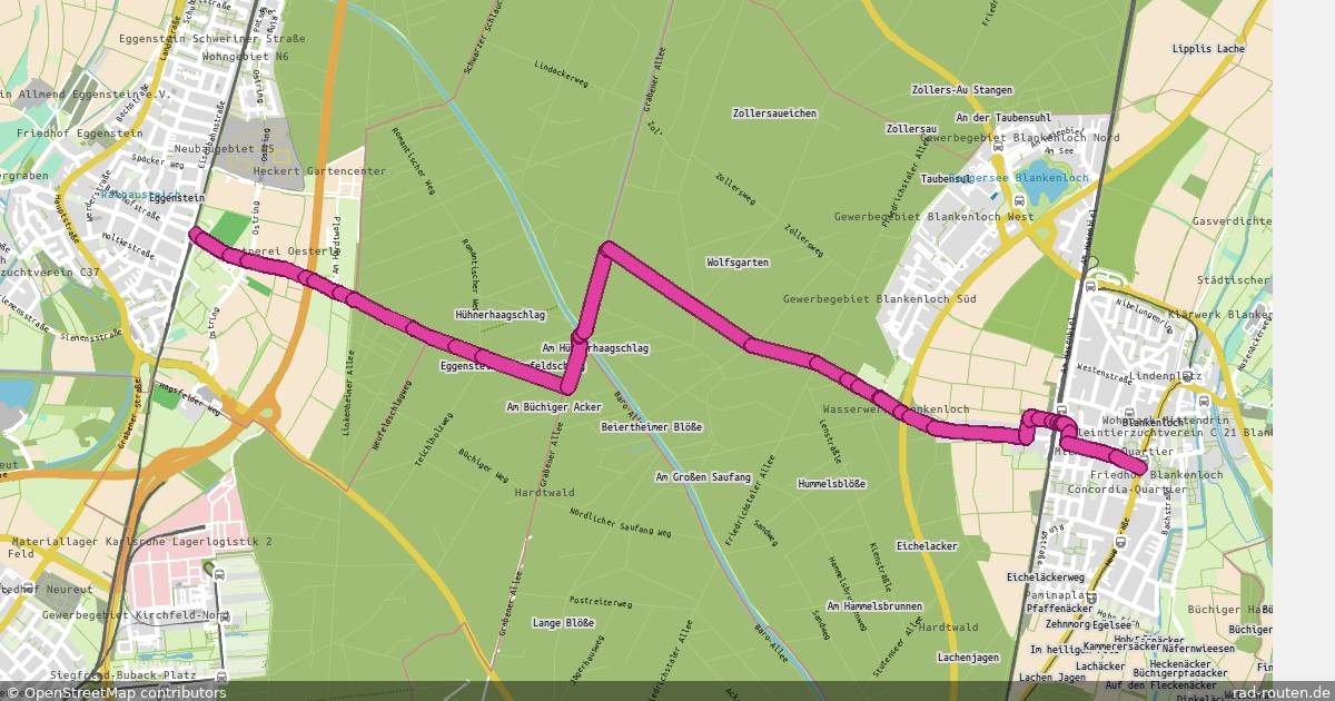Radroute Eggenstein-Leopoldshafen – Stutensee – Fernradroute auf Rad-Routen.de