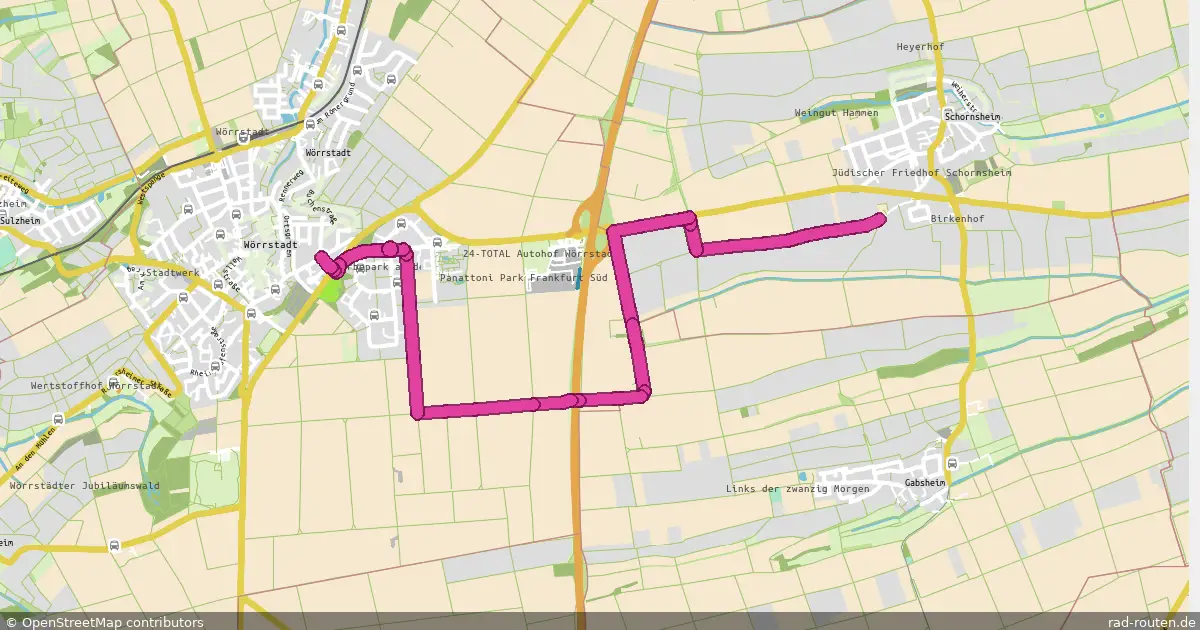 Radroute Schornsheim – Wörrstatdt – Fernradroute auf Rad-Routen.de