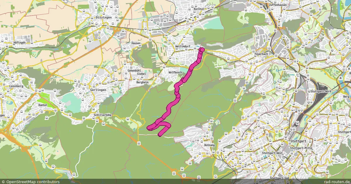 Radroute Stuttgart – Stuttgart