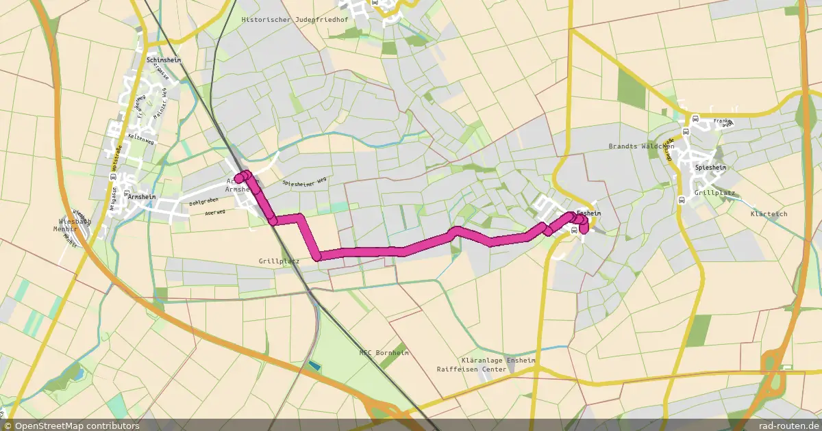 Radroute Ensheim – Armsheim – Fernradroute auf Rad-Routen.de
