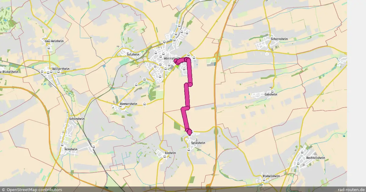 Radroute Wörrstadt – Spiesheim – Fernradroute auf Rad-Routen.de