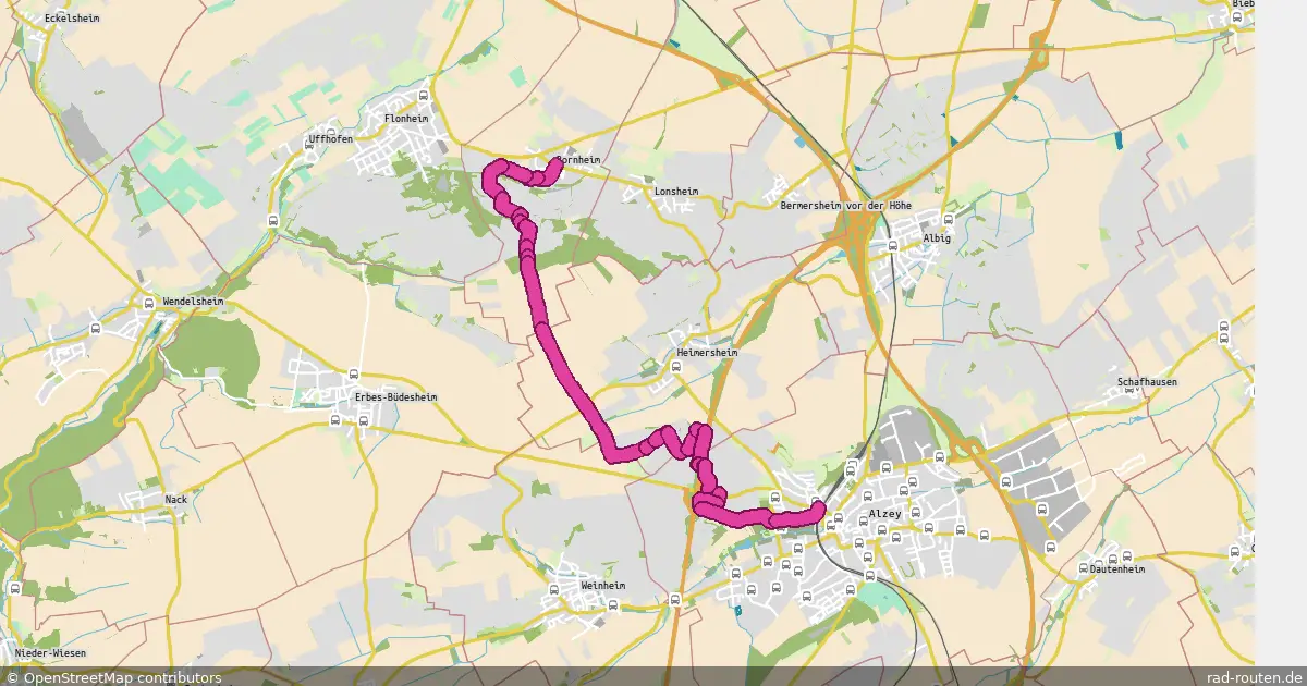 Radroute Bornheim – Alzey – Fernradroute auf Rad-Routen.de
