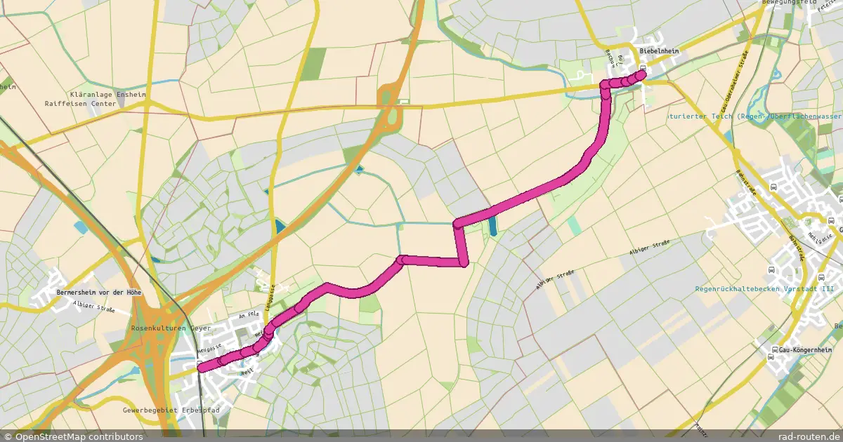 Radroute Albig – Biebelnheim – Fernradroute auf Rad-Routen.de