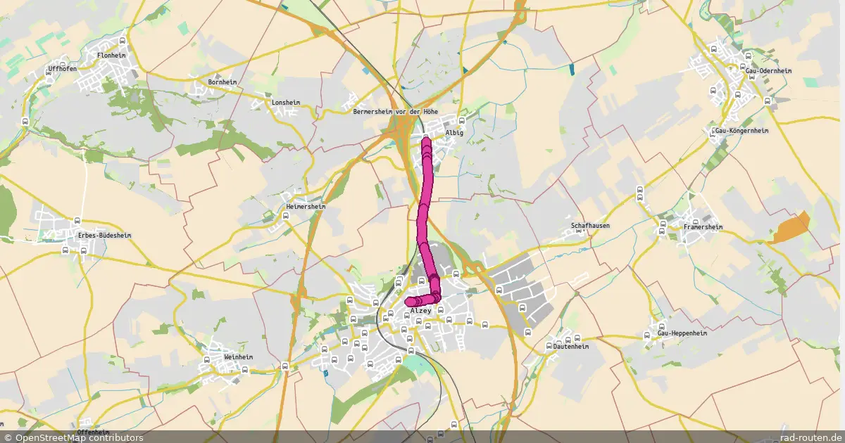Radroute Alzey – Albig – Fernradroute auf Rad-Routen.de
