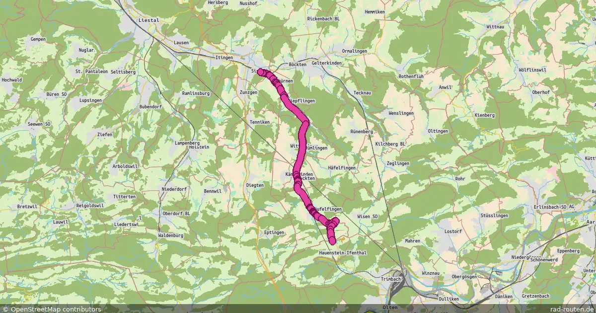 Radroute Sissach – Sissach – Fernradroute auf Rad-Routen.de