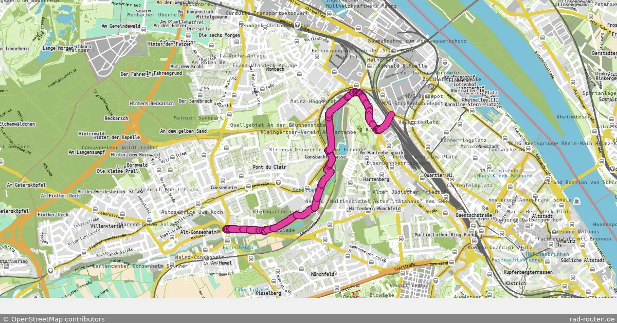 Radroute Mainz – Mainz – Fernradroute auf Rad-Routen.de