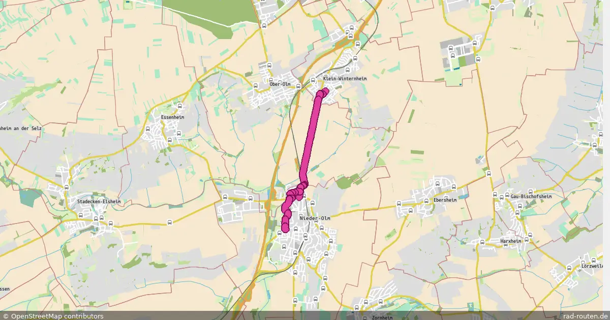Radroute Klein Winternheim – Nierder-Olm – Fernradroute auf Rad-Routen.de