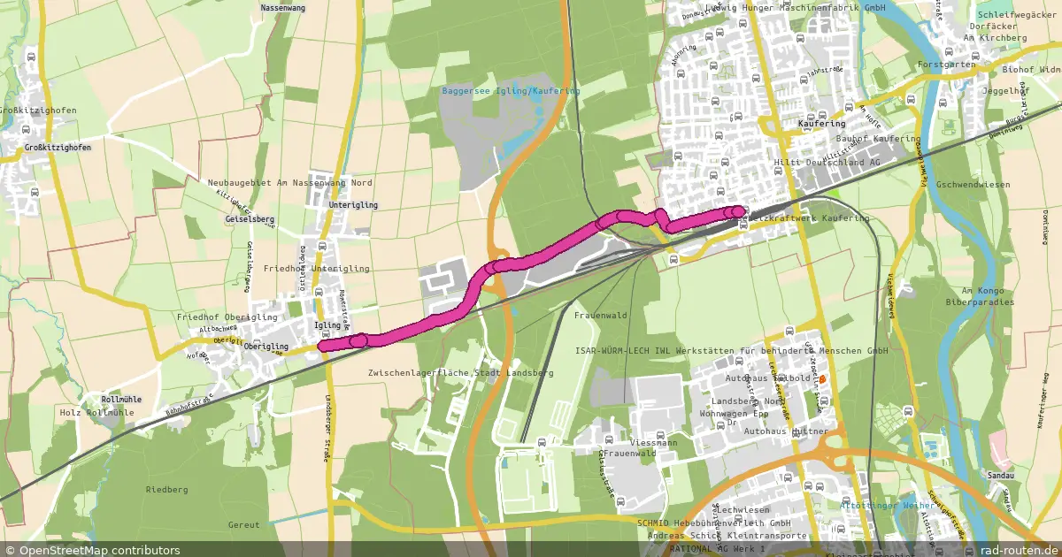 Radroute Igling – Kaufering Bahnhof