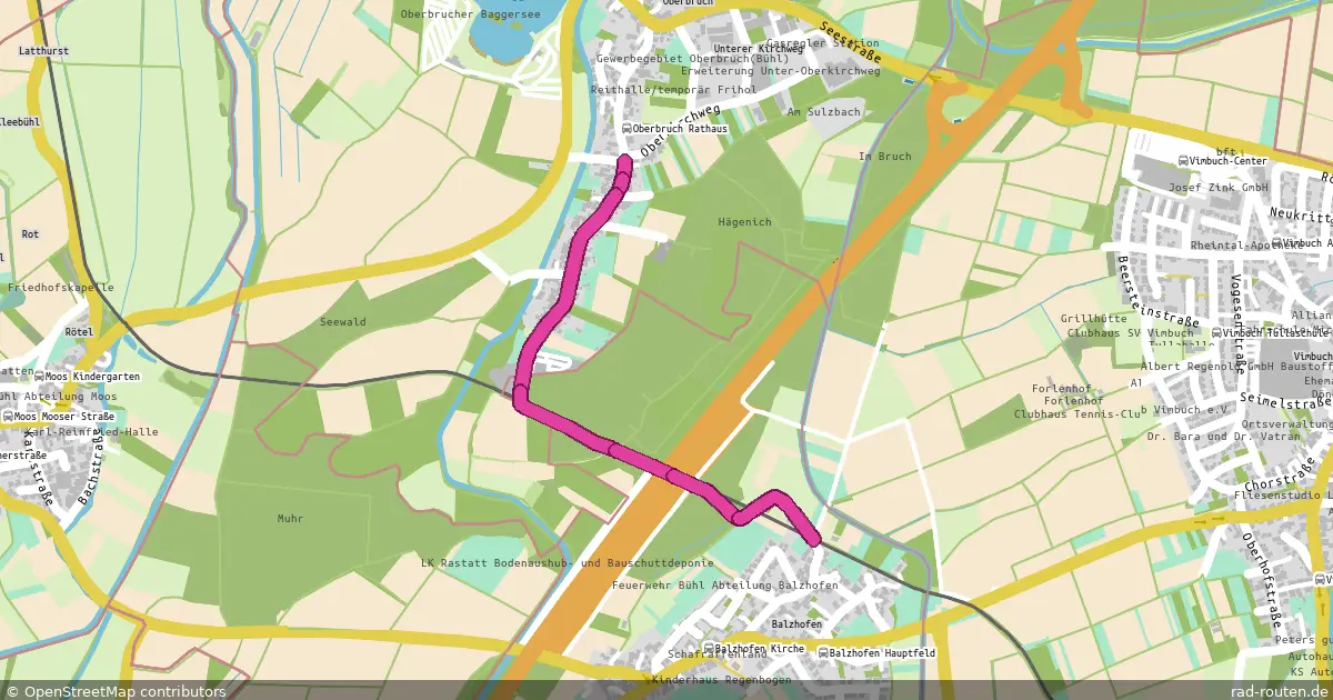DE:BW:RA (Rundweg) in Bühl – Fernradroute, ca. 2 km auf Rad-Routen.de