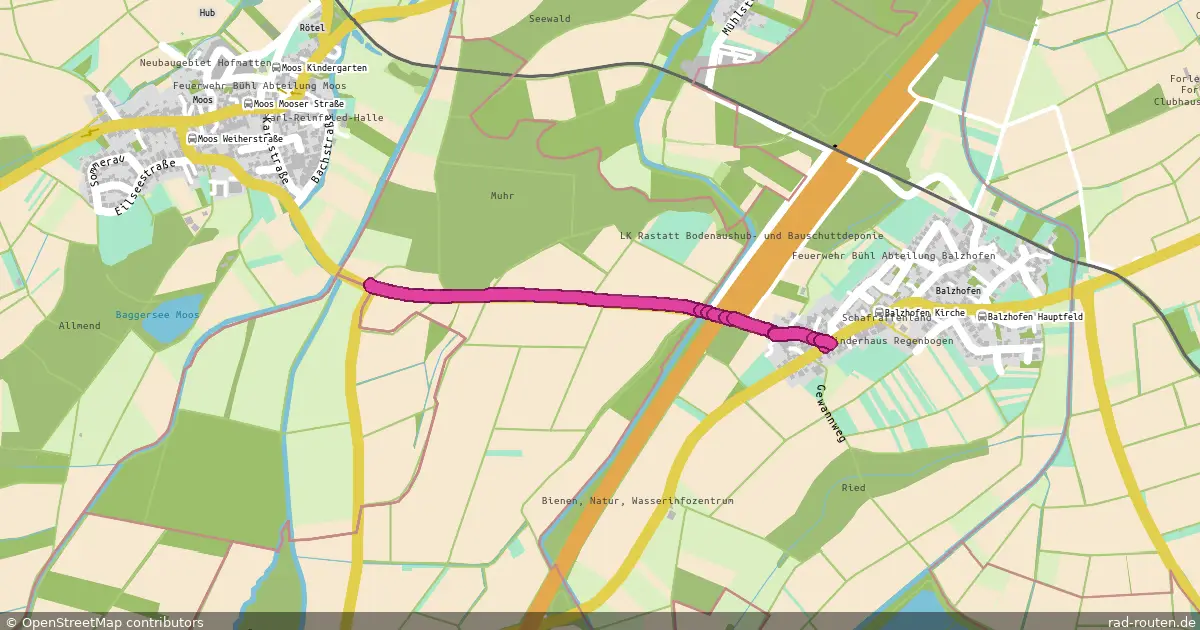 DE:BW:RA (Rundweg) in Bühl – Fernradroute, ca. 2 km auf Rad-Routen.de