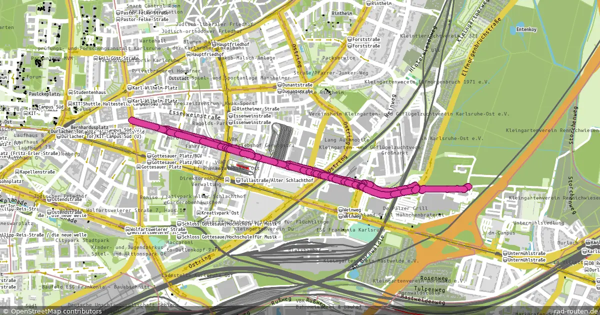 Radroute Karlsruhe – Karlsruhe – Fernradroute auf Rad-Routen.de