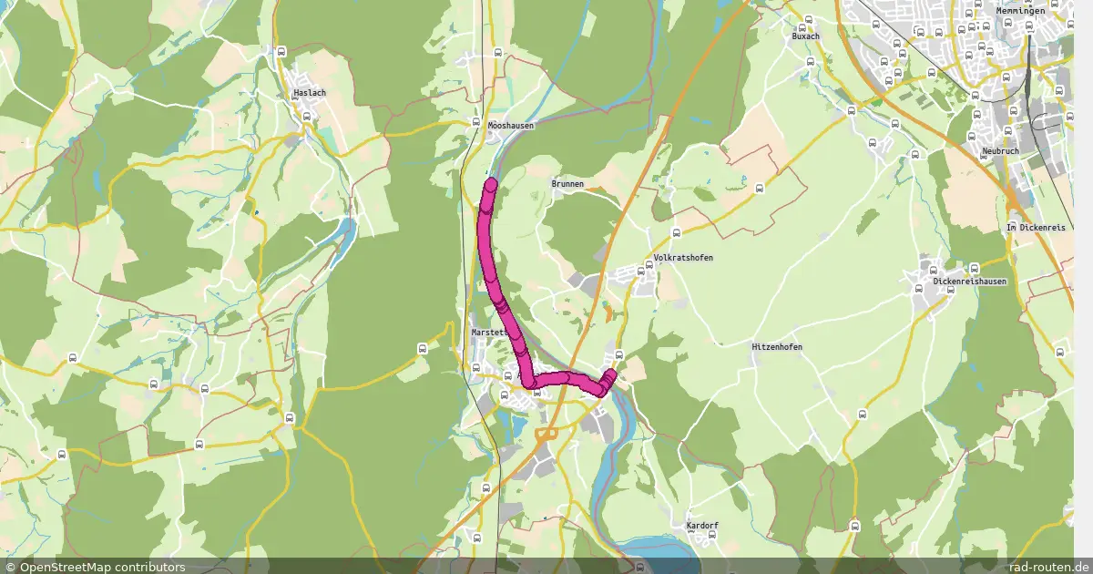 Radroute Ferthofen – Mooshausen – Fernradroute auf Rad-Routen.de
