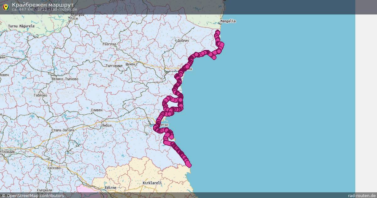 Крайбрежен маршрут (BP10) – Fernradroute auf Rad-Routen.de