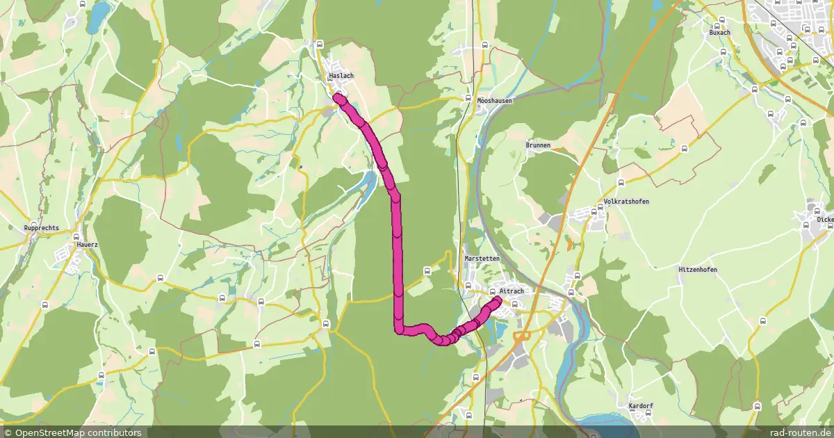 Radroute Aitrach – Haslach – Fernradroute auf Rad-Routen.de