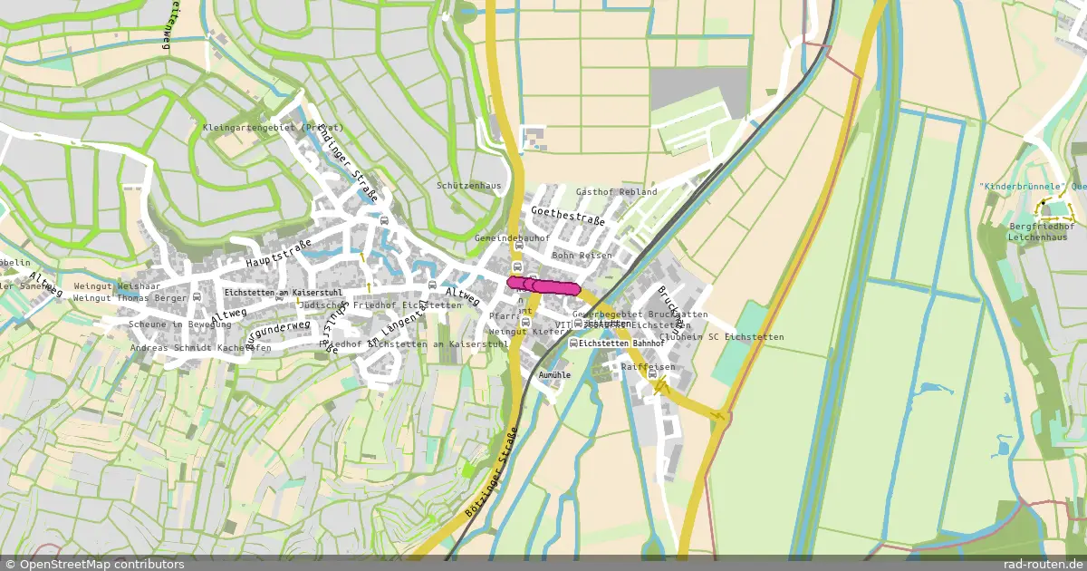DE:BW:BHS – von Eichstetten Rathaus nach Eichstetten Nimburger Straße – Fernradroute auf Rad-Routen.de