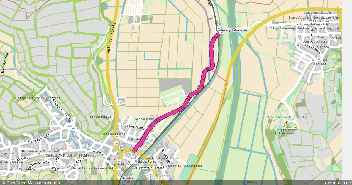 DE:BW:BHS (Rundweg) in Eichstetten Nimburger Straße – Fernradroute, ca. 2 km auf Rad-Routen.de