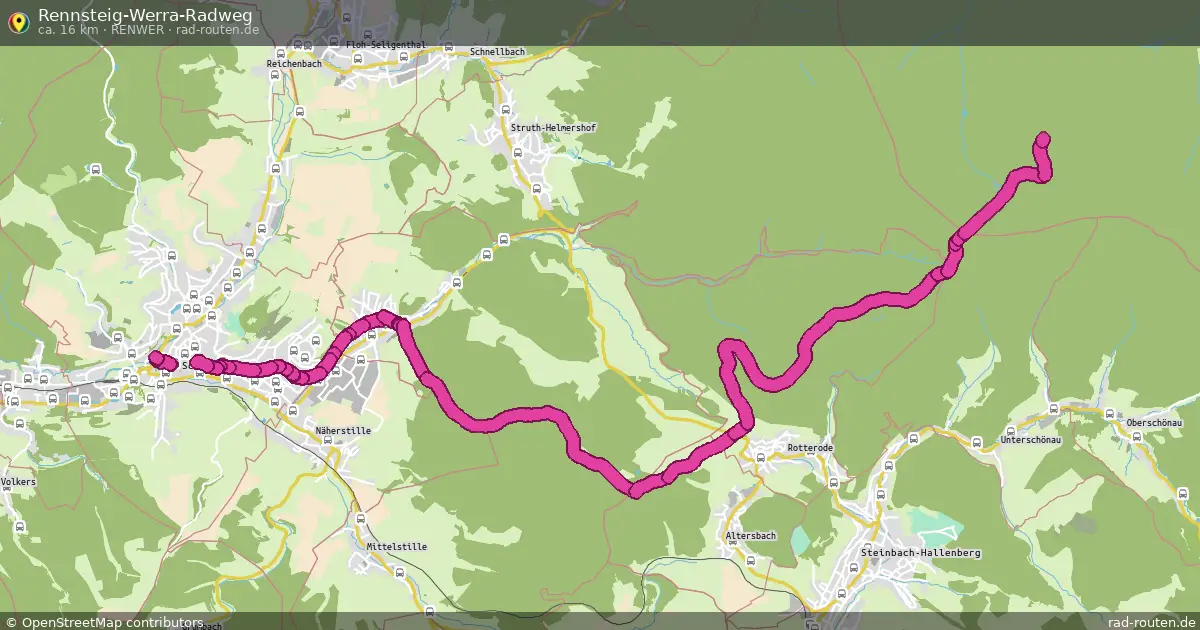 Rennsteig-Werra-Radweg (RenWer) – Fernradroute auf Rad-Routen.de