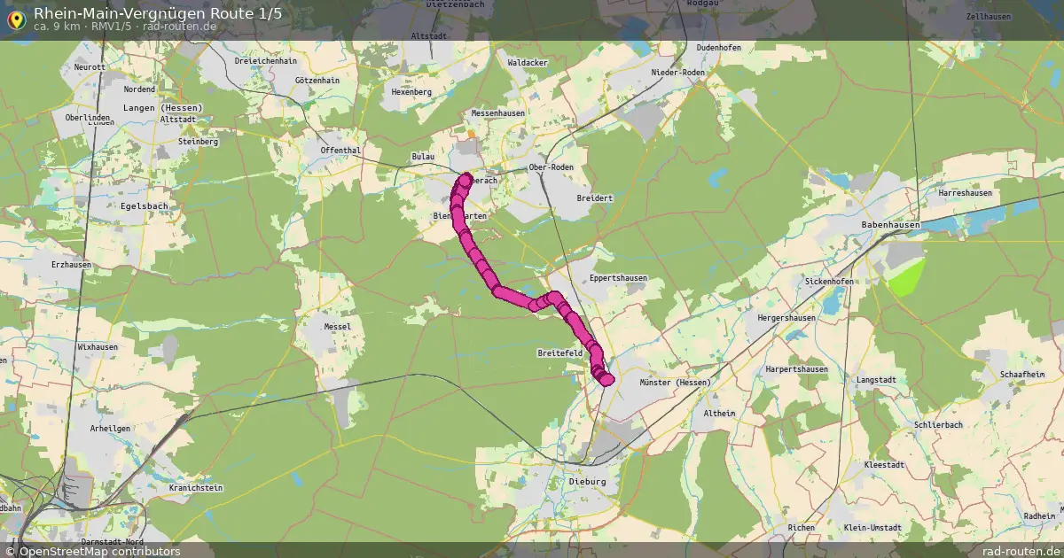 Rhein-Main-Vergnügen Route 1/5 (RMV1/5) – Fernradroute auf Rad-Routen.de