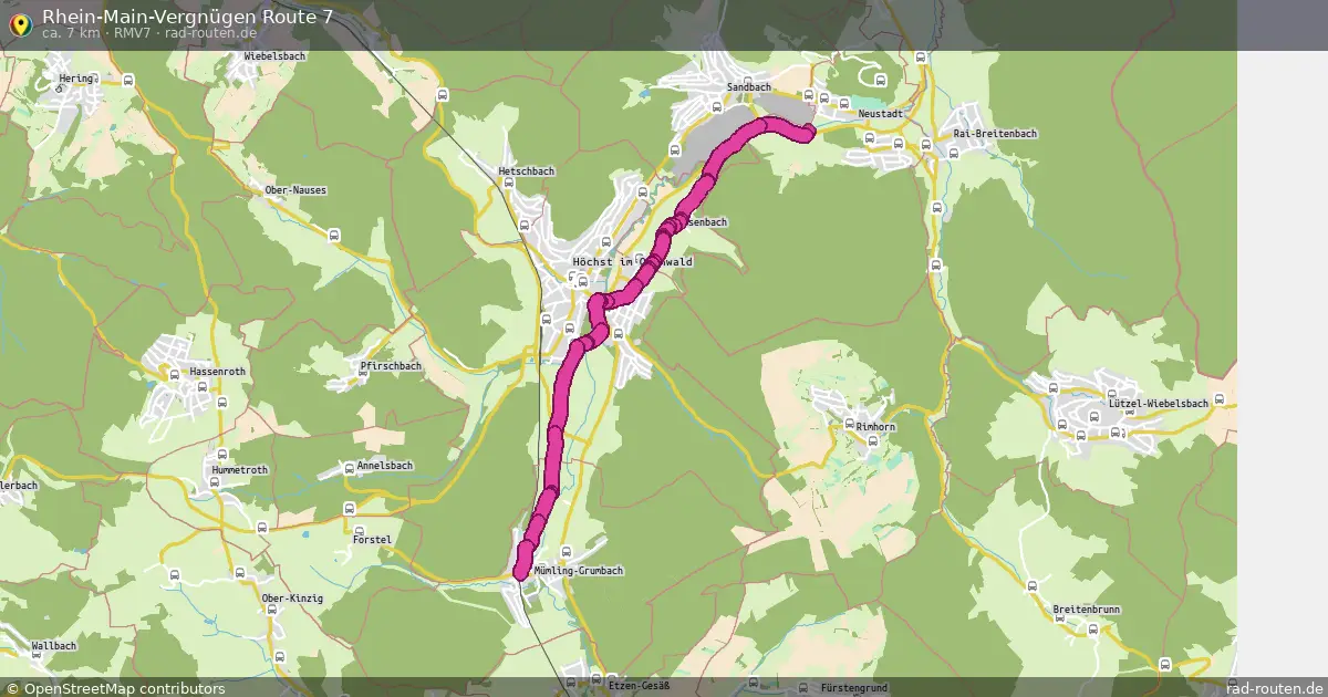 Rhein-Main-Vergnügen Route 7 (RMV7) – Fernradroute auf Rad-Routen.de