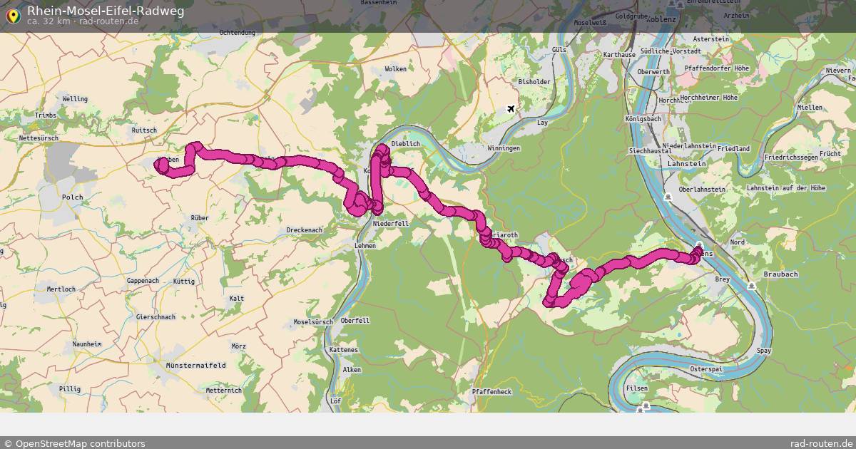 Rhein-Mosel-Eifel-Radweg – Fernradroute auf Rad-Routen.de